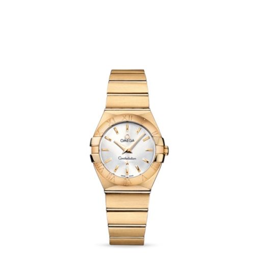 Omega Constellation Quartz 27 Brushed Yellow Gold / Silver 123.50.27.60.02.002