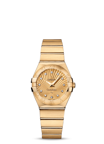 Omega Constellation Quartz 27 Brushed Yellow Gold / Champagne Supernova 123.50.27.60.58.001