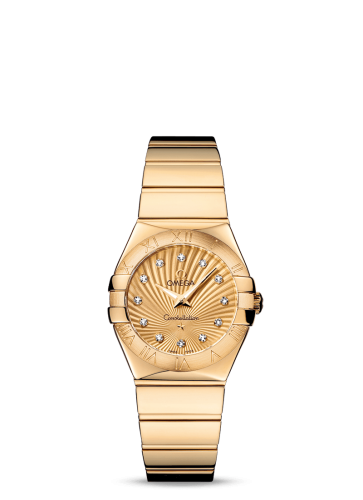 Omega Constellation Quartz 27 Polished Yellow Gold / Champagne Supernova 123.50.27.60.58.002