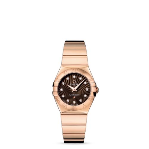 Omega Constellation Quartz 27 Polished Red Gold / Brown Supernova 123.50.27.60.63.002