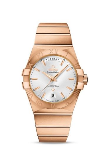 Omega Constellation Co-Axial 38 Day-Date Red Gold / Silver 123.50.38.22.02.001