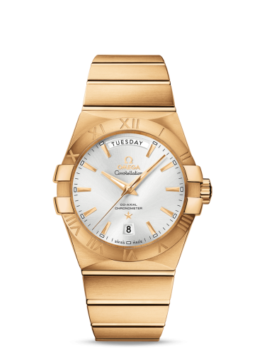 Omega Constellation Co-Axial 38 Day-Date Yellow Gold / Silver 123.50.38.22.02.002