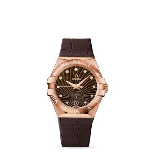 Omega Constellation Quartz 35 Red Gold / Brown Supernova / Alligator 123.53.35.60.63.001