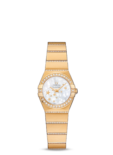 Omega Constellation Quartz 24 Brushed Yellow Gold / Diamond / MOP 123.55.24.60.05.002