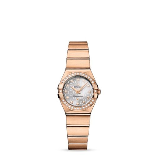 Constellation Quartz 24 Brushed Red Gold / Diamond / Silver Omega 123.55.24.60.52.001