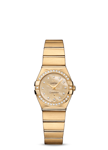 Omega Constellation Quartz 24 Brushed Yellow Gold / Diamond / Champagne MOP 123.55.24.60.57.001