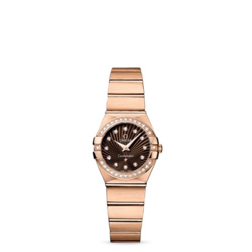 Omega Constellation Quartz 24 Brushed Red Gold / Diamond / Brown Supernova 123.55.24.60.63.001