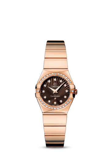 Omega Constellation Quartz 24 Polished Red Gold / Diamond / Brown Supernova 123.55.24.60.63.002
