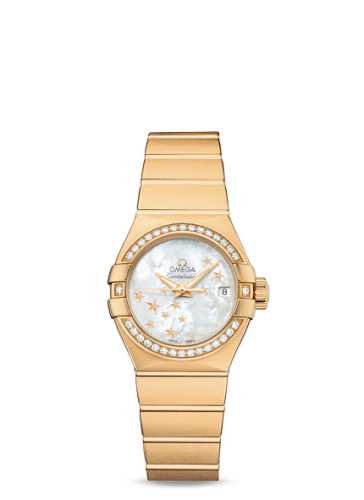 Omega Constellation Co-Axial 27 Brushed Yellow Gold / Diamond / MOP Stars 123.55.27.20.05.001