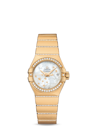 Omega Constellation Co-Axial 27 Brushed Yellow Gold / Diamond / MOP Stars 123.55.27.20.05.002