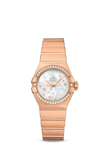 Omega Constellation Co-Axial 27 Brushed Red Gold / Diamond / MOP Stars 123.55.27.20.05.003
