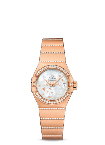 Omega Constellation Co-Axial 27 Brushed Red Gold / Diamond / MOP Stars 123.55.27.20.05.004