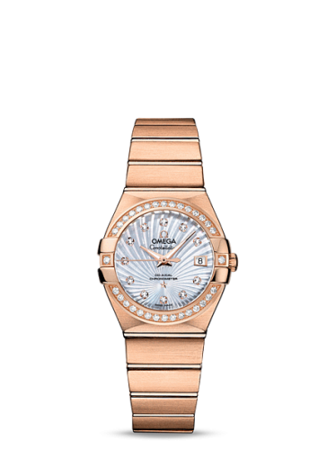 Omega Constellation Co-Axial 27 Brushed Red Gold / Diamond / MOP Supernova 123.55.27.20.55.001