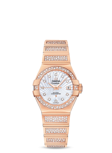 Omega Constellation Co-Axial 27 Polished Red Gold / Snow / MOP Supernova 123.55.27.20.55.004