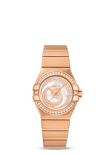 Omega Constellation Co-Axial 27 Brushed Red Gold / Diamond / Diamond Moon 123.55.27.20.55.005