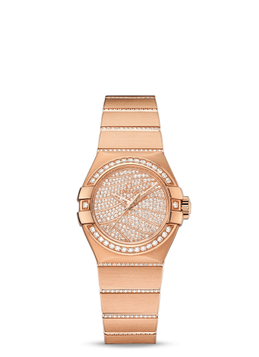 Omega Constellation Co-Axial 27 Brushed Red Gold / Diamond / Diamond Wave 123.55.27.20.55.006