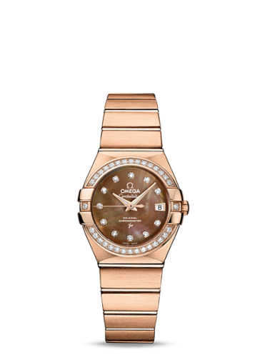 Omega Constellation Co-Axial 27 Brushed Red Gold / Diamond / Brown MOP 123.55.27.20.57.001