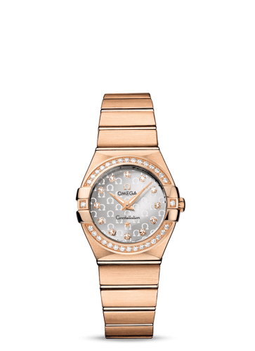 Constellation Quartz 27 Brushed Red Gold / Diamond / Silver Omega 123.55.27.60.52.001