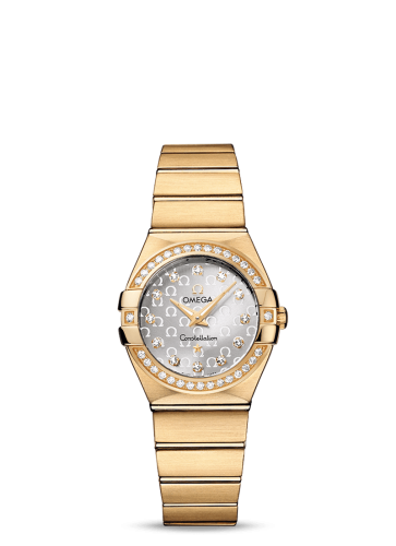 Constellation Quartz 27 Brushed Yellow Gold / Diamond / Silver Omega 123.55.27.60.52.002