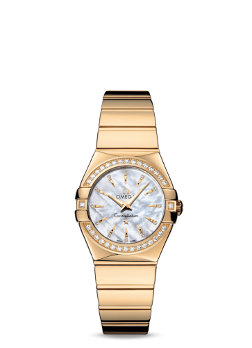 Omega Constellation Quartz 27 Polished Yellow Gold / Diamond / Silver 123.55.27.60.55.008