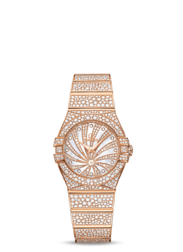 Omega Constellation Quartz 27 Polished Red Gold / Snow / Diamond Supernova 123.55.27.60.55.009