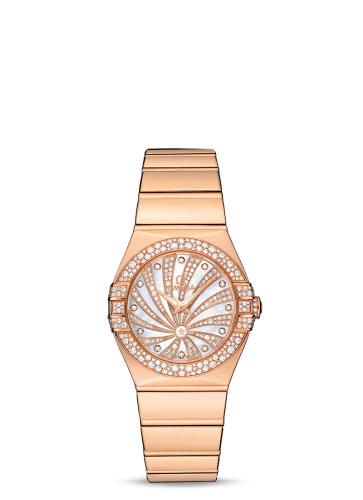 Omega Constellation Quartz 27 Polished Red Gold / Snow / Diamond Supernova 123.55.27.60.55.013