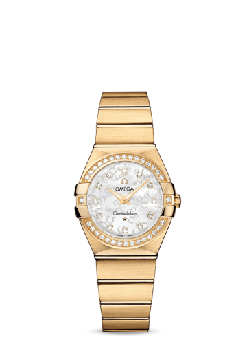 Constellation Quartz 27 Brushed Yellow Gold / MOP Omega 123.55.27.60.55.016