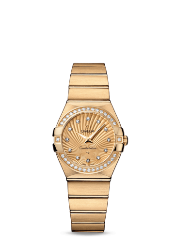 Omega Constellation Quartz 27 Brushed Yellow Gold / Diamond / Champagne Supernova 123.55.27.60.58.001