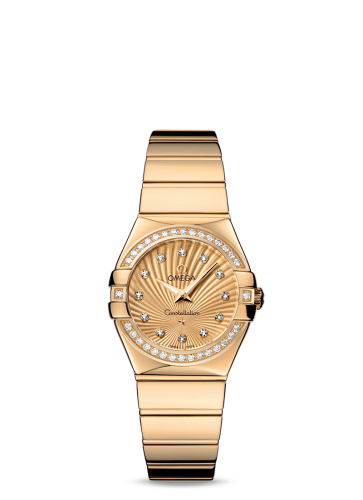 Omega Constellation Quartz 27 Polished Yellow Gold / Diamond / Champagne Supernova 123.55.27.60.58.002