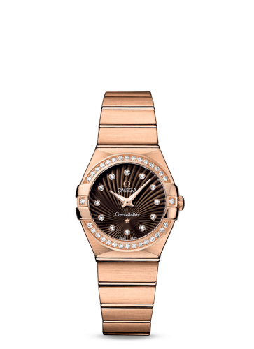 Omega Constellation Quartz 27 Brushed Red Gold / Diamond / Brown Supernova 123.55.27.60.63.001