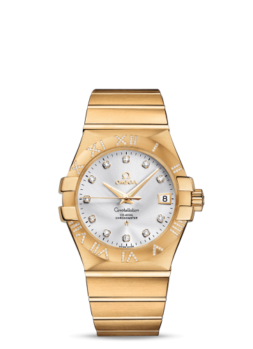 Omega Constellation Co-Axial 35 Yellow Gold / Diamond / Silver 123.55.35.20.52.004