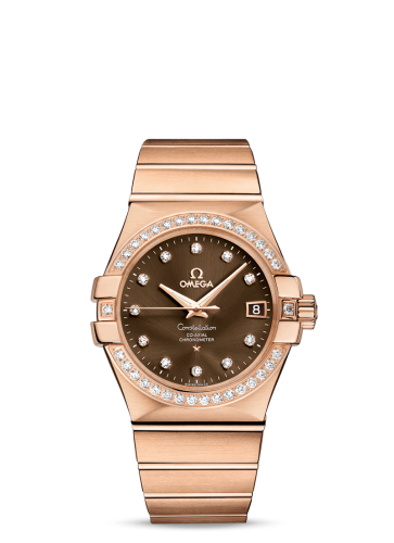Omega Constellation Co-Axial 35 Red Gold / Diamond / Brown 123.55.35.20.63.001