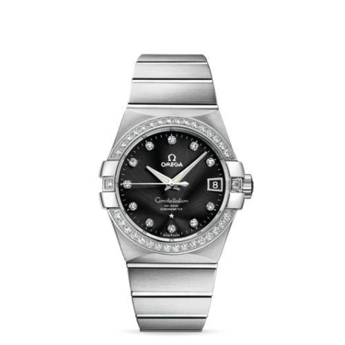 Omega Constellation Co-Axial 38 White Gold / Diamond / Black 123.55.38.21.51.001