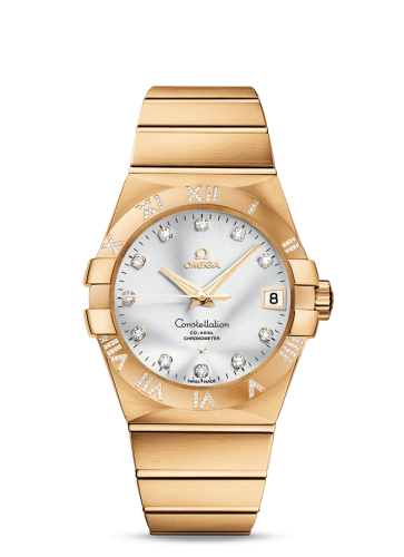 Omega Constellation Co-Axial 38 Yellow Gold / Diamond / Silver 123.55.38.21.52.008