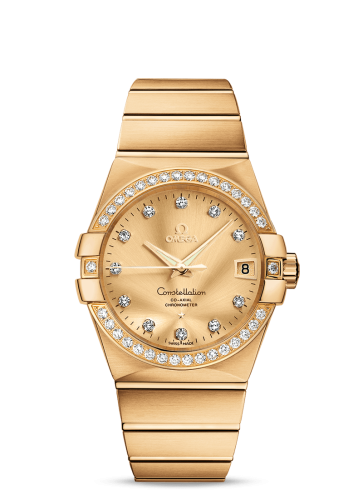 Omega Constellation Co-Axial 38 Yellow Gold / Diamond / Champagne 123.55.38.21.58.001