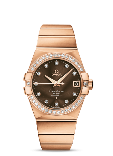 Omega Constellation Co-Axial 38 Red Gold / Diamond / Brown 123.55.38.21.63.001