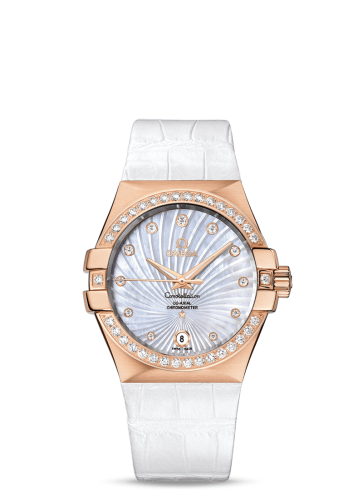 Omega Constellation Co-Axial 35 Red Gold / Diamond / MOP Supernova / Alligator 123.58.35.20.55.003