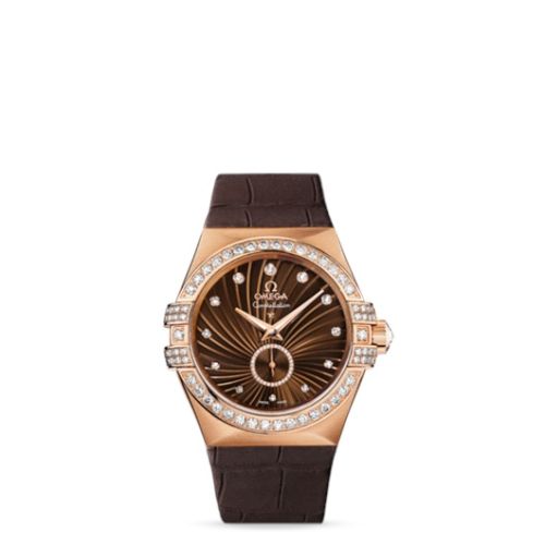 Omega Constellation Co-Axial 35 Small Seconds Red Gold / Diamond / Brown Supernova 123.58.35.20.63.001