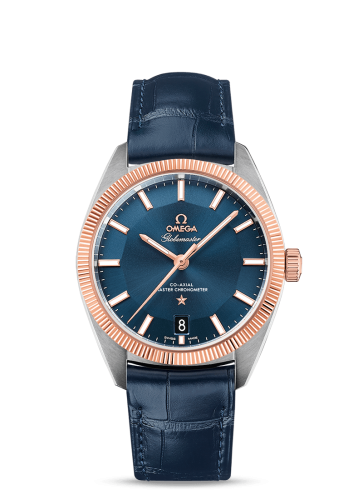 Omega Globemaster Stainless Steel / Sedna Gold / Blue / Alligator 130.23.39.21.03.001