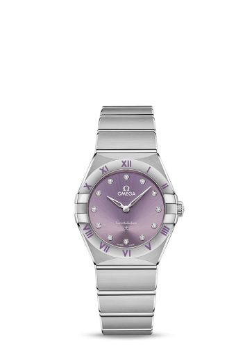 Omega Constellation Manhattan 28 Quartz Stainless Steel / Purple 131.10.28.60.60.002