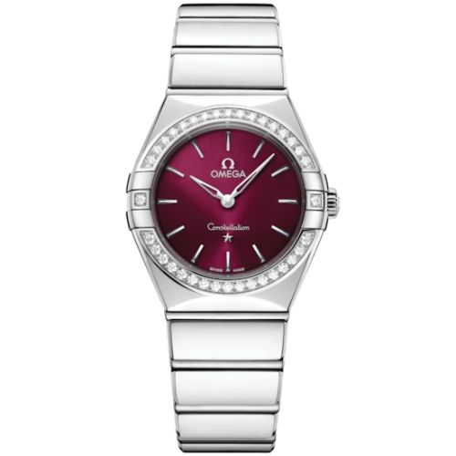 Omega Constellation 28 Quartz Stainless Steel -Diamond / Burgundy 131.15.28.60.11.001