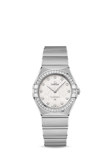 Omega Constellation Manhattan 28 Quartz Stainless Steel / Silver Silk-Diamond / Diamond 131.15.28.60.52.001