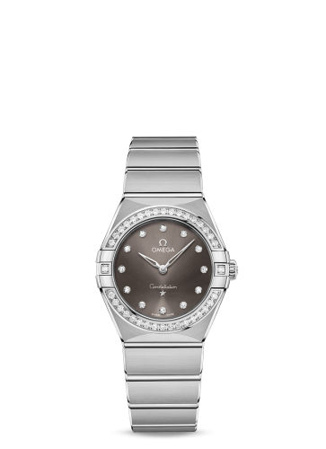Omega Constellation Manhattan 28 Quartz Stainless Steel / Grey - Diamond / Diamond 131.15.28.60.56.001
