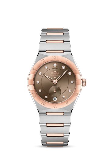 Omega Constellation Master Chronometer Small Seconds 34 Stainless Steel / Sedna Gold / Brown - Diamond / Bracelet 131.20.34.20.63.001