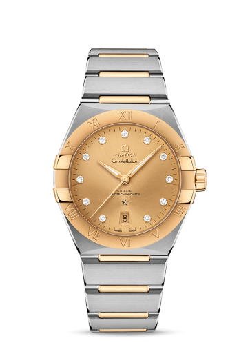Omega Constellation Master Chronometer 39 Stainless Steel / Yellow Gold / Champagne-Diamond / Bracelet 131.20.39.20.58.001