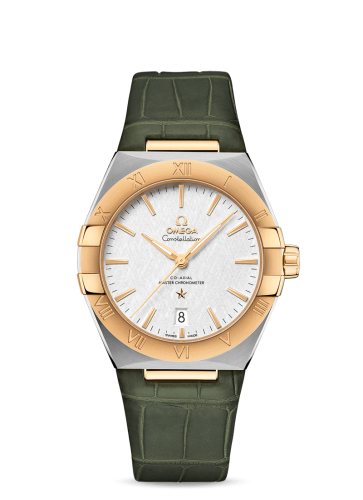 Omega Constellation Master Chronometer 39 Stainless Steel / Yellow Gold / Silver / Alligator 131.23.39.20.02.002