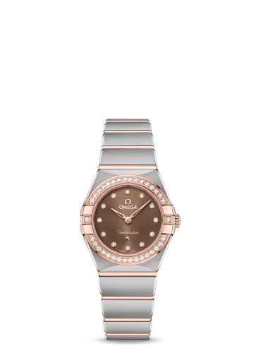 Omega Constellation Manhattan 25 Quartz Stainless Steel / Sedna Gold / Brown - Diamond / Diamond 131.25.25.60.63.001