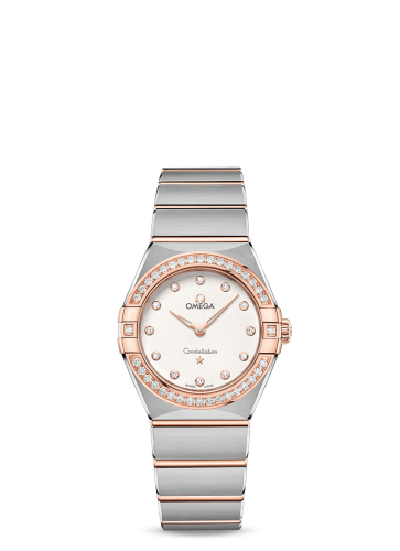 Omega Constellation Manhattan 28 Quartz Stainless Steel / Sedna Gold / Silver-Diamond / Diamond 131.25.28.60.52.001