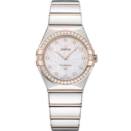 Omega Constellation Manhattan 28 Quartz Stainless Steel - Moonshine Gold - Diamond / MOP Supernova 131.25.28.60.55.003