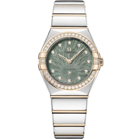 Omega Constellation Manhattan 28 Quartz Stainless Steel - Moonshine Gold - Diamond / Green Supernova 131.25.28.60.60.001